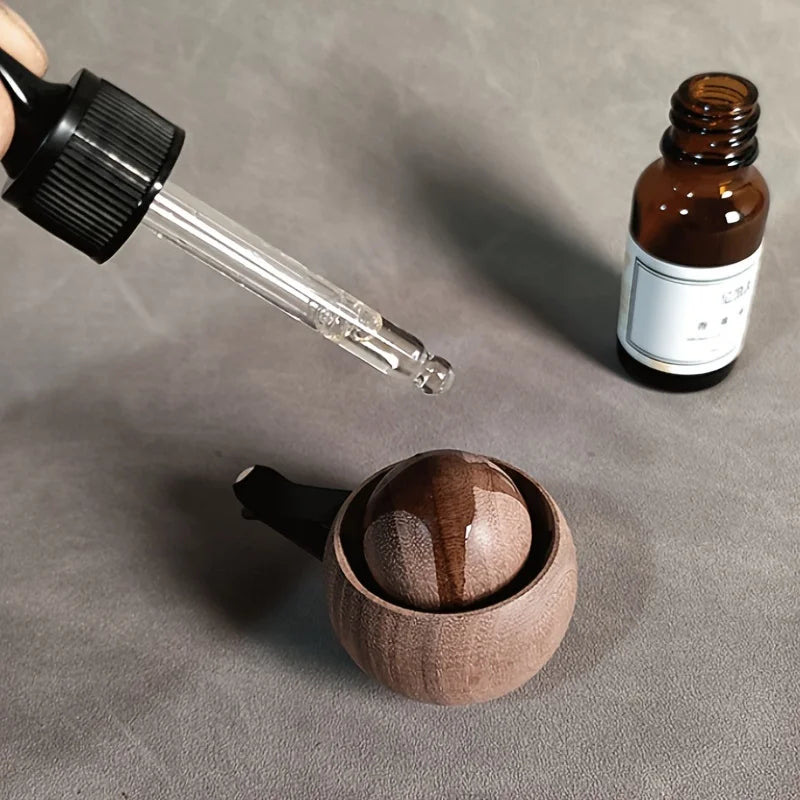 Car &amp; Home Essential Oil Diffuser - Made of Wood Mini Cute Natural Fragrance Diffuser Suitable for Bedroom Living Room Bathroom