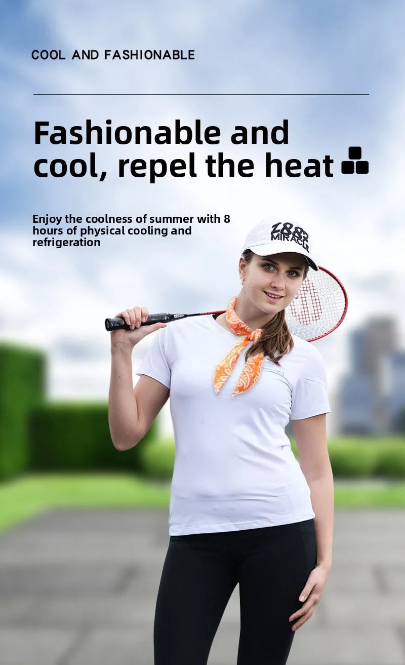 Neck Cooler Wraps Neck Wrap Headband Cooling Bandana Scarf Cold Towel Printed Soaked Tie Around Neck Summer Supplies