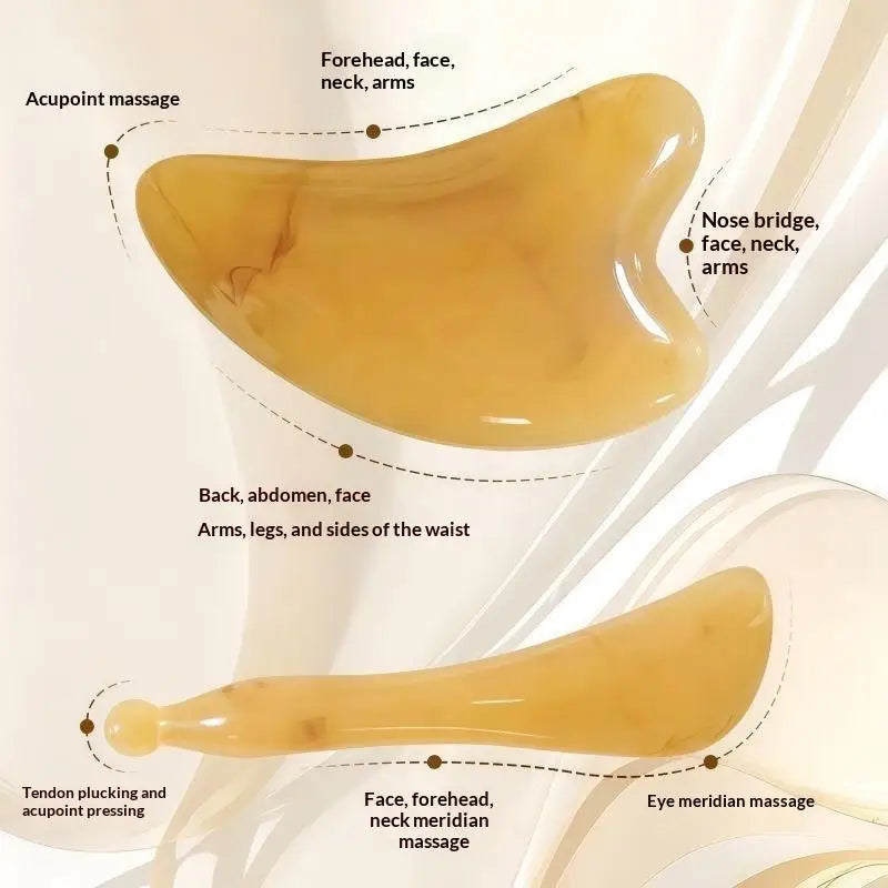 1Pc/2Pcs Gua Sha Massage Set Smooth Edges Lifting Effect For Facial Body Home Skincare Use