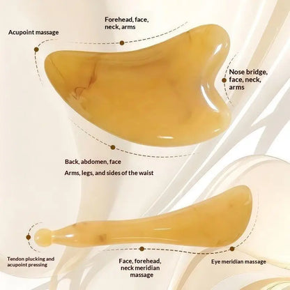 1Pc/2Pcs Gua Sha Massage Set Smooth Edges Lifting Effect For Facial Body Home Skincare Use