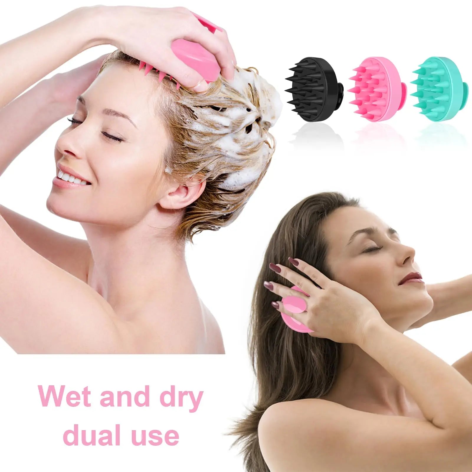 Scalp Massager for Hair Growth,Silicone Comb with Soft Bristles for Washing &amp; Blood Circulation, Shampoo Brush Relaxation Tools