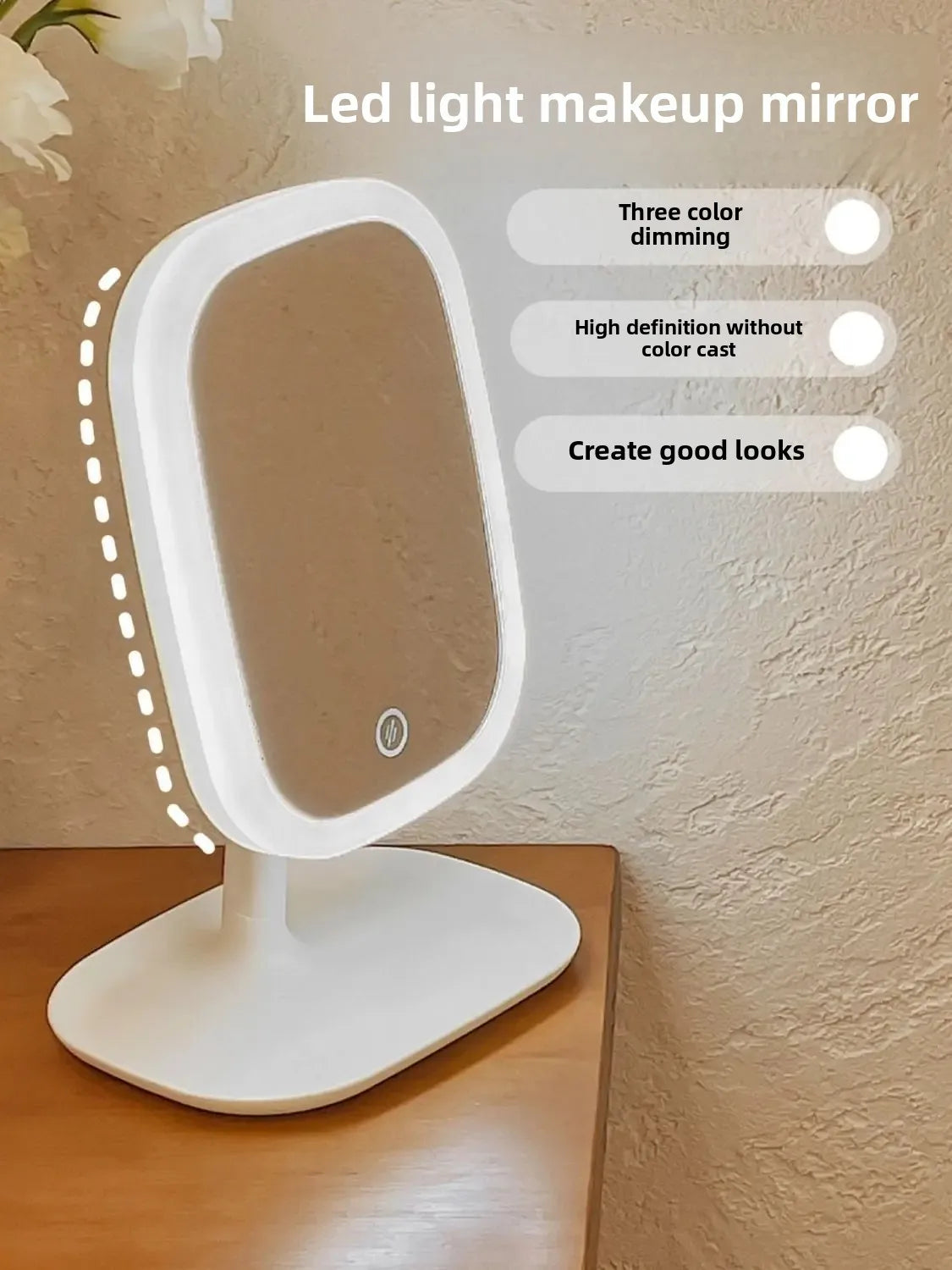 LED internet celebrity makeup mirror fill light mirror with light student dormitory desktop portable makeup mirror home makeup