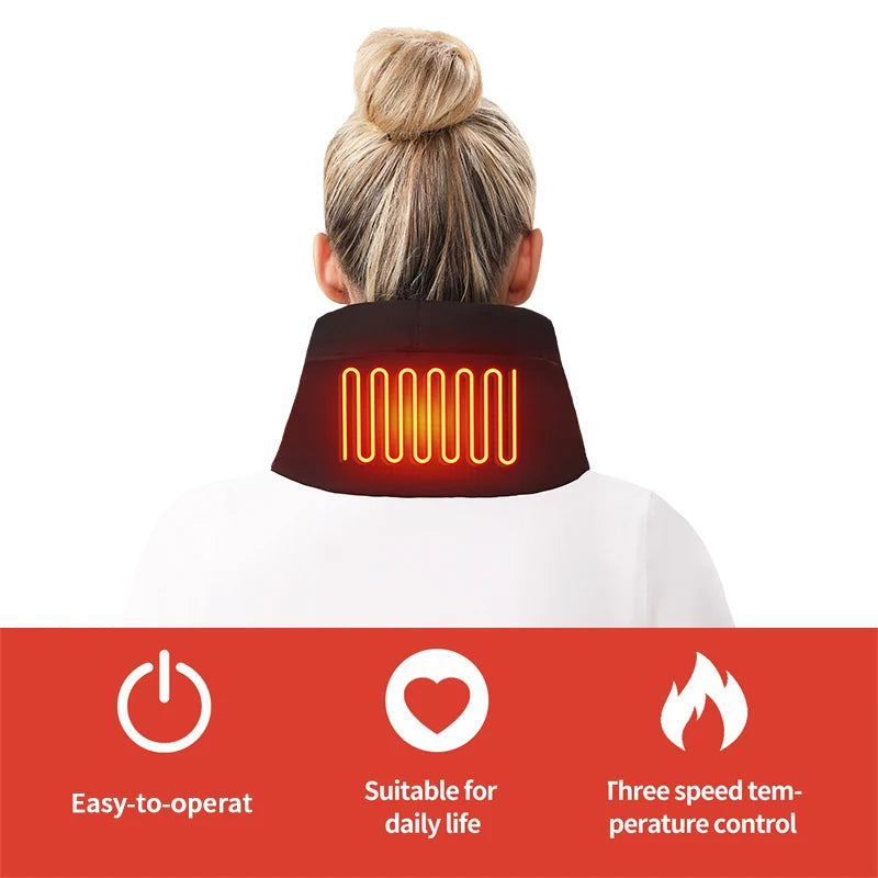 Electric Heating Neck Wrap Cold Weather 3 Temperature Adjustable Neck Warmer Heated Scarf Hot Compress Neck Protection