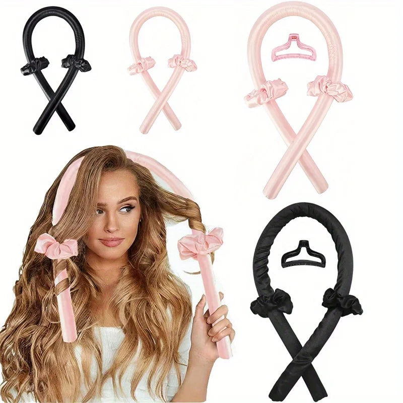 Heatless Curling Set, Silk Curls Rod Headband,No Heat Rollers to Sleep in Overnight, Satin Hair Curlers for Long and Medium Hair