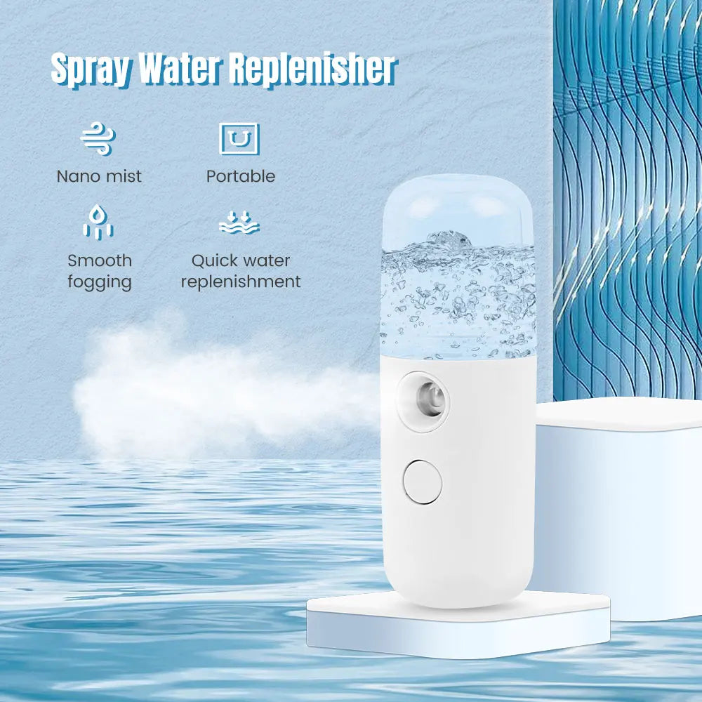 Face Steamer Humidifier USB Rechargeable Nano Mist Sprayer Facial Nebulizer Steamer Moisturizing Beauty Device Facial Skin Care