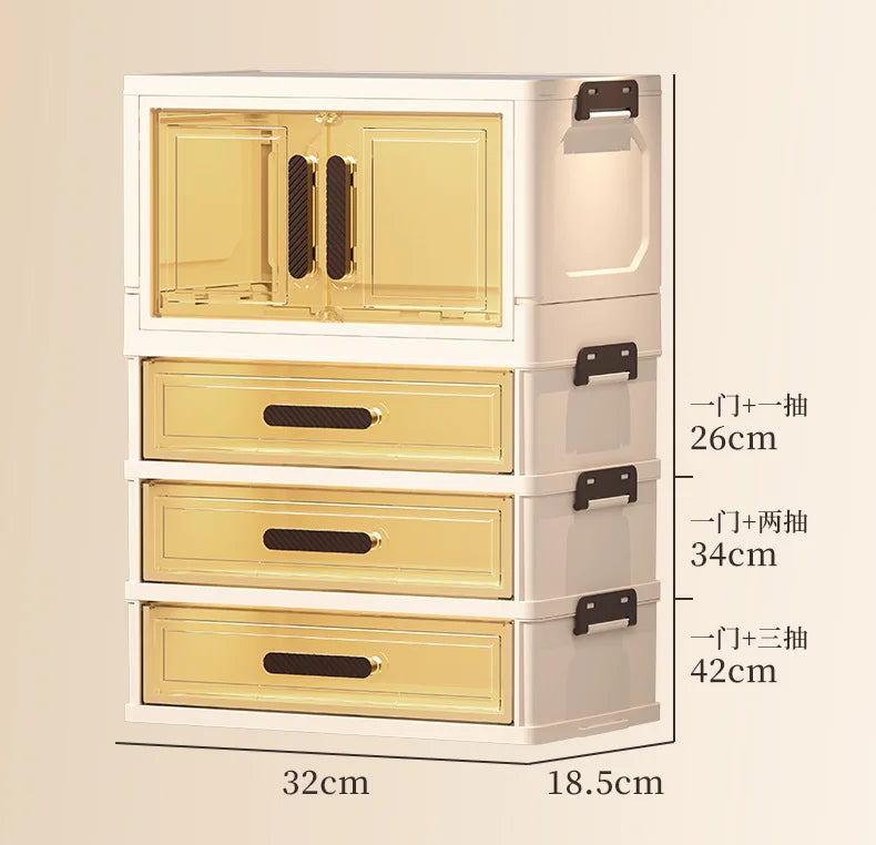 Multi-functional 3 Tier Cosmetic Organizer,Foldable Makeup Organizer,Desktop Dresser,Organizer Drawers,Stackable&amp;DustproofDesign
