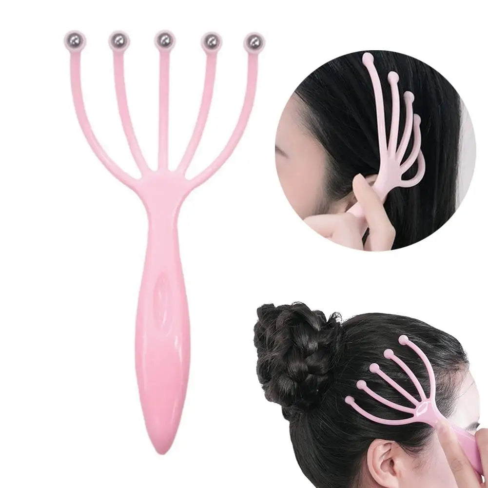 Scalp Massager Manual 5 Claw Head Massager Roller Scratcher Hair Scalp Massage Comb Relieve Fatigue Stress Relax Head Care