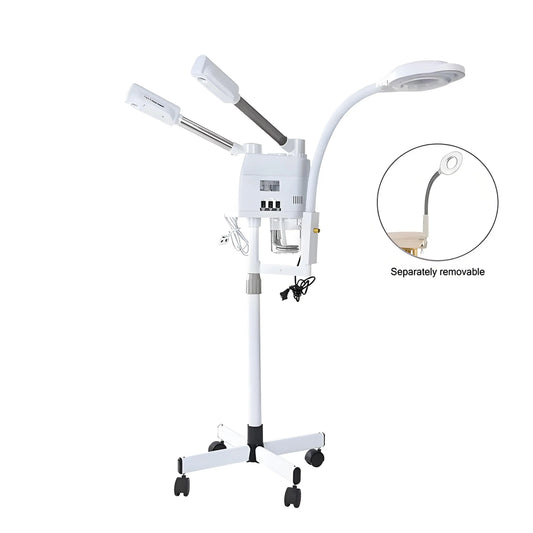 Facial Steamer Hot Cold Steam Vaporizer Ozone 3 in 1 Nano Ionic  Upgrade Humidifier With 8X LED Magnifying Lamp Beauty Salon Spa