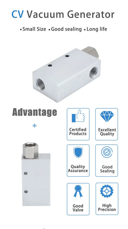 Pneumaitc Vacuum Generator CV-10HS 15HS 20HS 25HS 30HS vacuum generator suction cup High Negative Venturi Air Exhaust Ejector