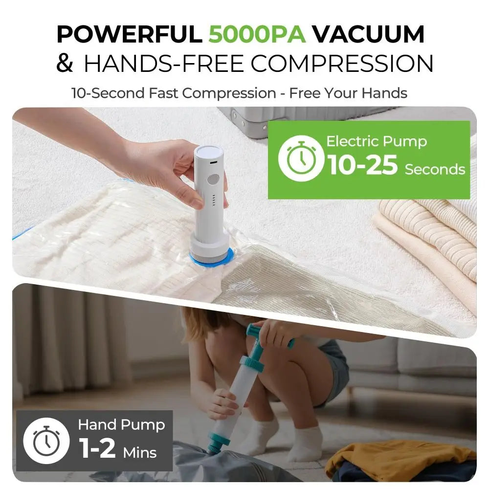 Rechargeable Electric Vacuum Pump Low Noise Portable Compressed Bag Air Pump Lightweight Mini Vacuum Bag Suction Pump Travel