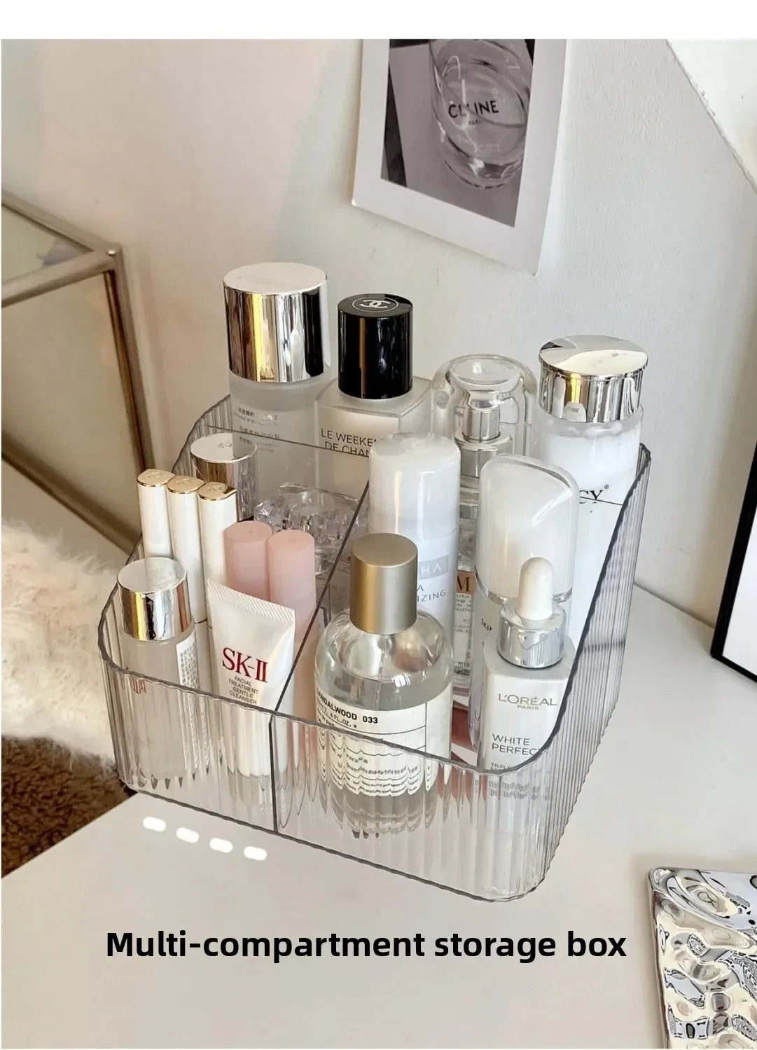 Cosmetic Storage Box For Vanity Makeup Organizer Clear Acrylic Skincare Organiser For Lipstick Cosmetic Organizer Perfume Holder