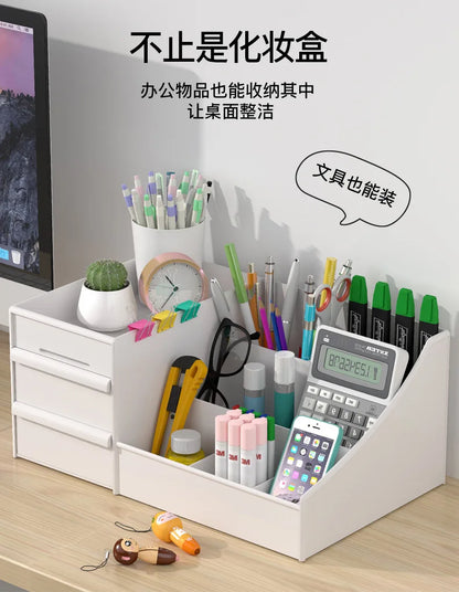 Makeup Organizer with Drawers Cosmetic Storage Box Desktop Skincare Organizer Vanity Countertop Storage Rack Jewelry Organizer