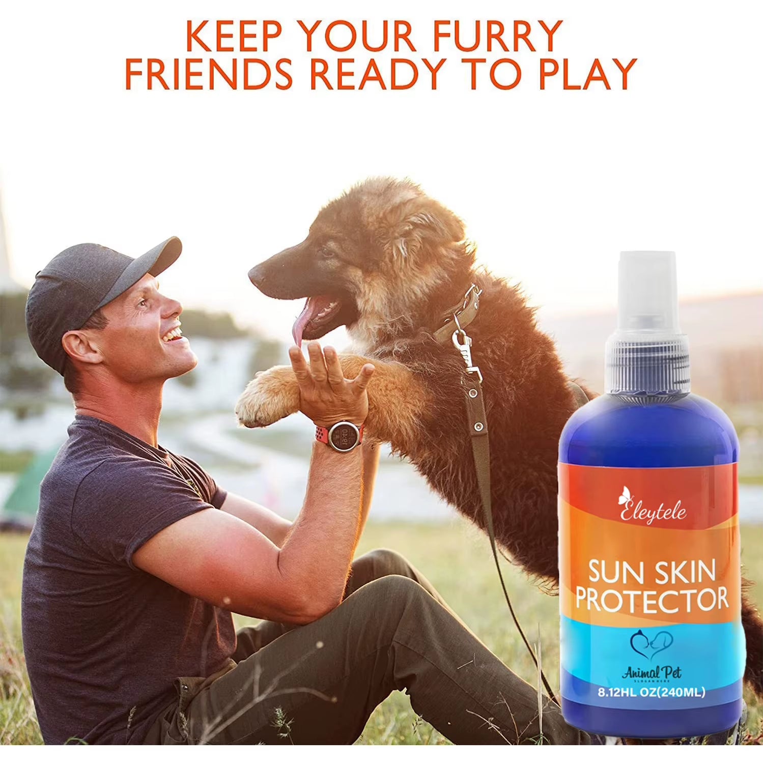 Natural Moisturizer Non-Greasy Sun Protection Spray Dog Cats Sunscreen for All Soothing Pet Horses Pet Sunscreen Spray